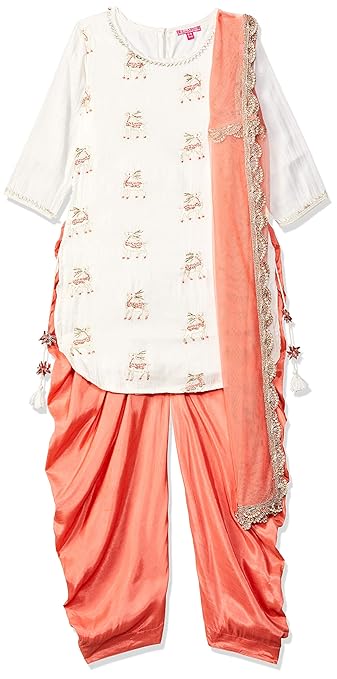 Girls' Straight Regular Fit Salwar Suit Set