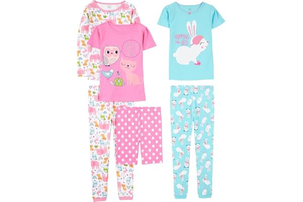 Simple Joys by Carter's Girls 6-Piece Snug-Fit Cotton Pajama Set
