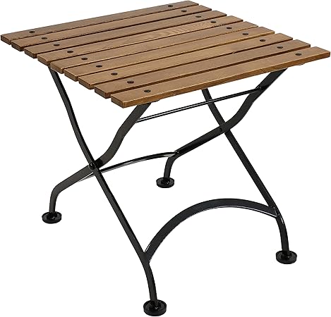 Amazon Com Sunnydaze European Chestnut Wood Folding Square Side Table Small Indoor Outdoor Table Ideal For Patio Balcony Or Living Spaces 20 Inch Square Brown Garden Outdoor