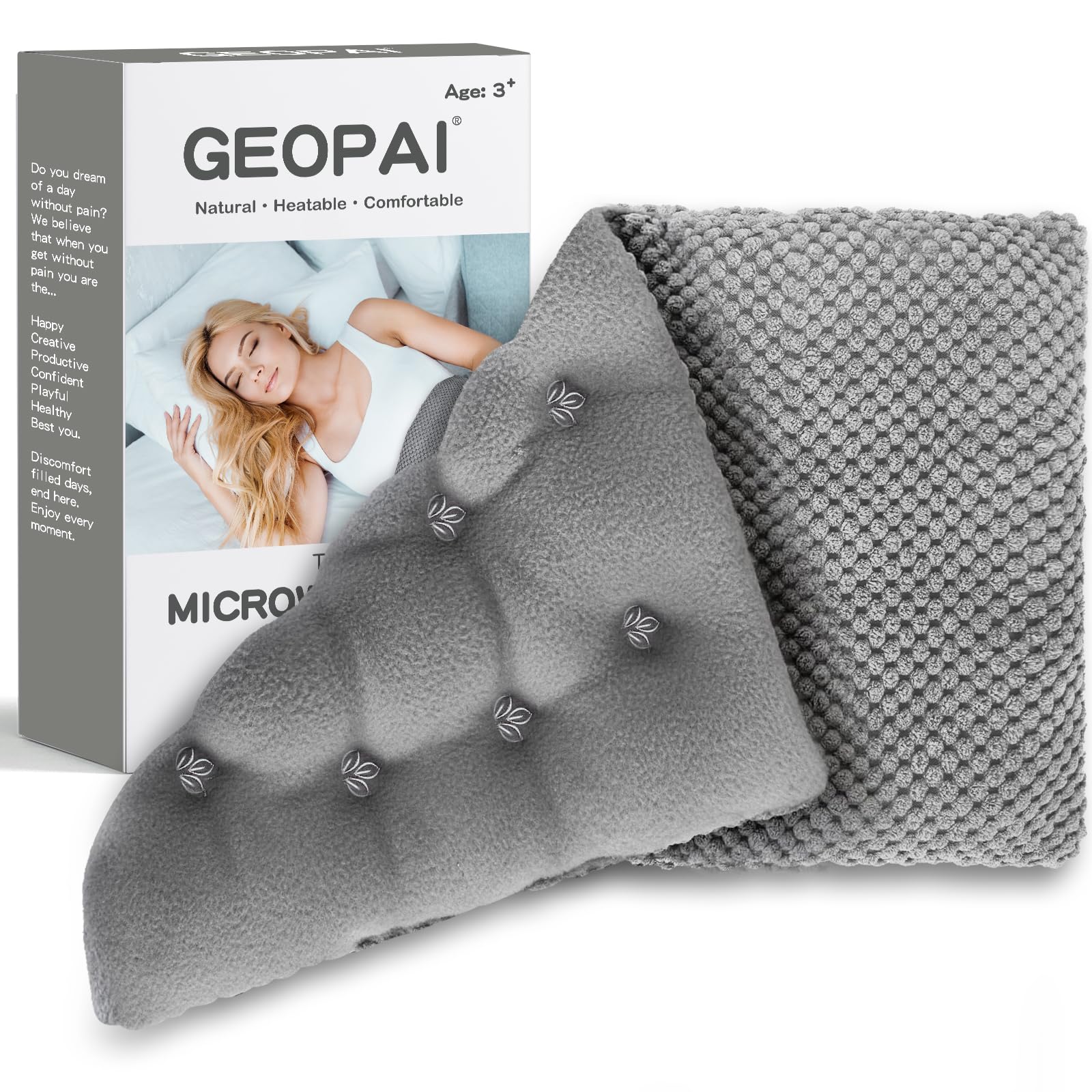 Photo 1 of **********DAMAGED*******
GEOPAI Microwavable Heating Pads 15 * 9", Weighted Moist Microwave Heat Pad for Cramps Neck Shoulder, Back Pain Relief, Warm Compress Rice Bean Bag Hot Pack for Muscles Ache, Joints, Unscented,1 Pack