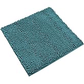 Non-Slip Bath Rug,Extra Soft Microfiber Bedroom Shag Carpet with Anti-Slip Backing,Water/Dust Absorbent Fast Dry Shower Mat,Sound Insulated Stairs Pad,Machine Washable (Turquoise,12 x 12 Inches)