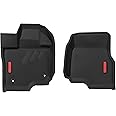 BaseLayer - Floor Mats for Ford F150 (2015-2025) SuperCrew, SuperCab, and (2022-25) Lightning - Made in USA - Premium All-Weather Mats - Front Set (Red Logo)