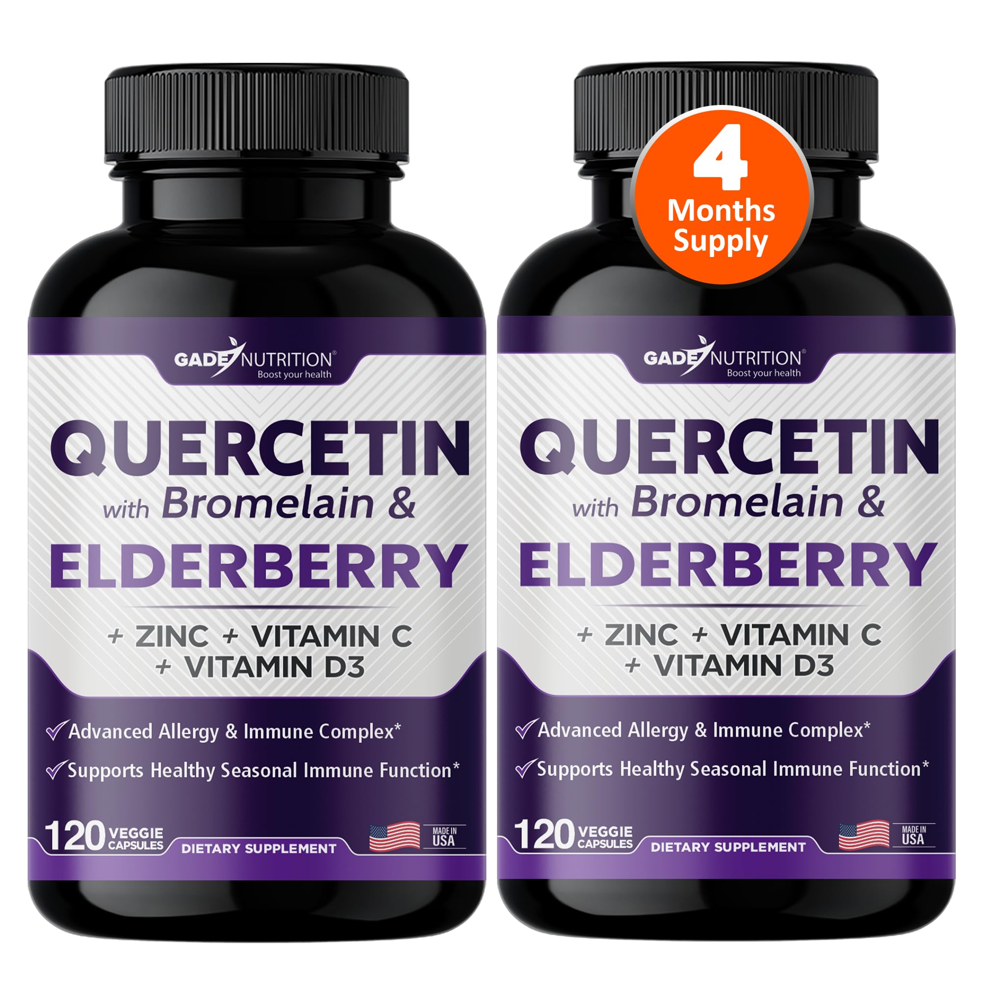 Gade Nutrition Quercetin with Bromelain, Vitamin C