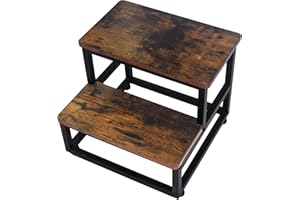 SZLHANJZ Step Stool, Multi Purpose Step Stools for Kids Adults, Round Corner Bed Step Stools for High Beds, Dog Steps Portable Stepping Stool for Bedroom Kitchen, Load 500 LB, Rustic