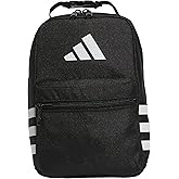 adidas Santiago Lunch Bag Cooler for Women and Men, Insulated Food Container Box with Mesh Pocket, Black/White/3.0, One Size