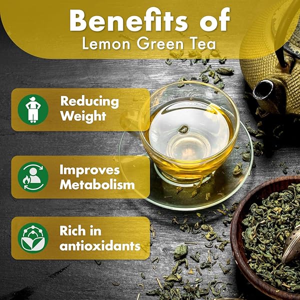 GREEN TEA LEMON, COUNT OF 30 TEA BAGS – FLAVOURFUL TASTE OF GREEN TEA, FRESHLY AND CAREFULLY PACKED WITH ORIGINAL & NATURAL FLAVOUR OF LEMON TEA, AROMATIC GREEN TEA BY VITAL PRODUCTS