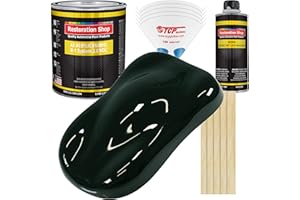 Restoration Shop - Rock Moss Green Acrylic Enamel Auto Paint - Complete Gallon Paint Kit - Professional Single Stage High Gloss Automotive, Car, Truck, Equipment Coating, 8:1 Mix Ratio, 2.8 VOC
