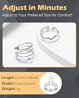 Jeracol 2Pcs Lymphatic Copper Rings Women Magnetic 7x Gauss Gift Box view 5
