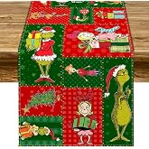 Christmas Table Runner Merry Christmas Winter Holiday Party Decoration Xmas Kitchen Fireplace Dining Room Home Decor (13" x 72")