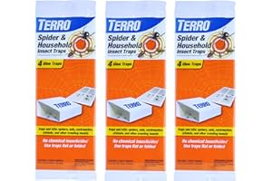 TERRO T3206SR 3 Pack 3 Pack Spider & Insect Trap-12 Traps, 3 Pack, White