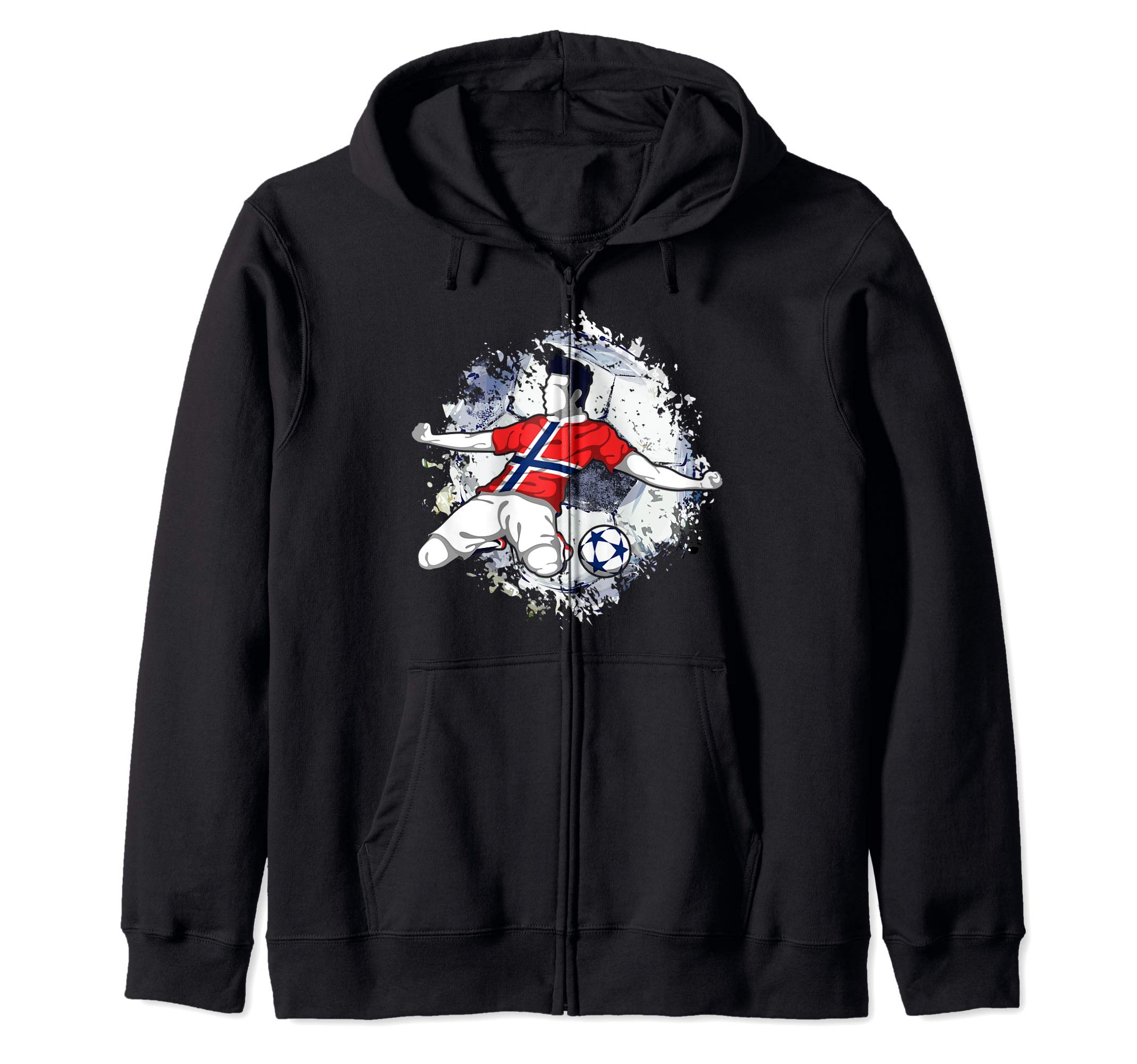 Norway Soccer Norwegian National Flag Proud Football Striker Zip Hoodie