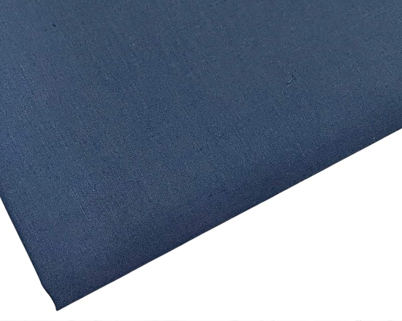 M & J Plain Navy Blue Fabric 44 112cm Wide Polycotton 95GSM 4m