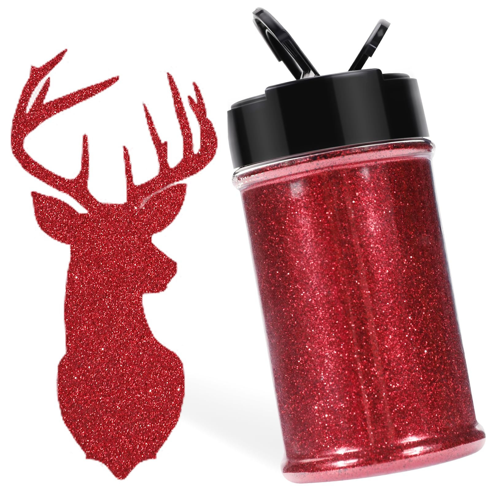 Photo 1 of ***SEE CLERK COMMENTS*** HTVRONT Red Glitter Fine Glitter - 50g/1.76oz Extra Fine Glitter for Crafts, 1/128 Portable Resin Glitter for Nails, Tumblers, Ornaments