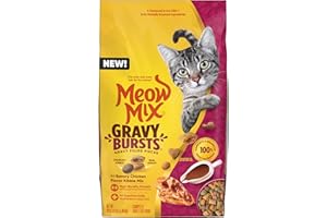 Meow Mix Gravy Bursts Dry Cat Food, Chicken, 3 LB Bag