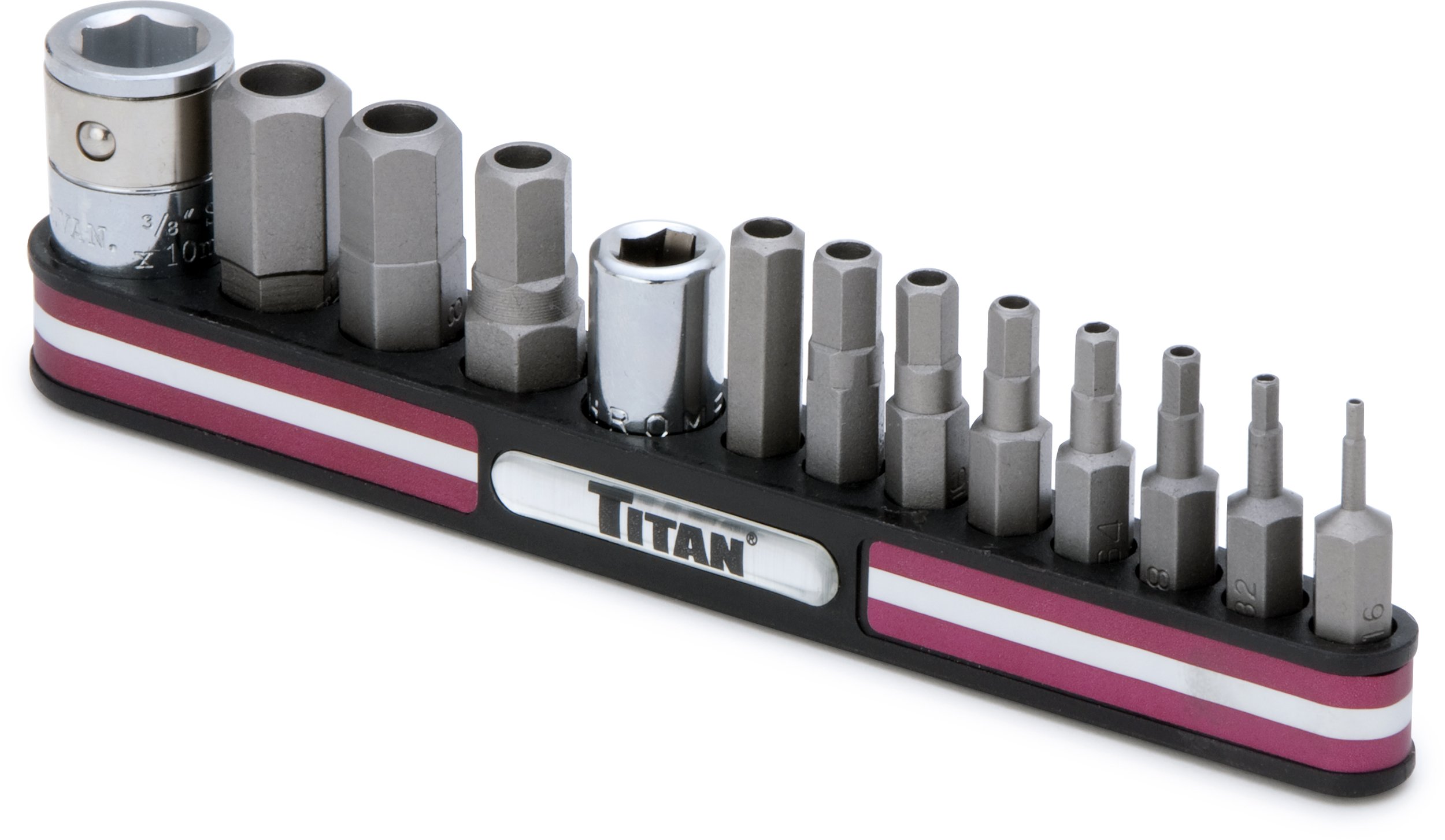 Titan Tools 16135 Tamper Resistant SAE Hex Bit Socket Set 13 Piece