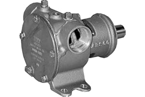 Jabsco 6400-0004 Marine Pulley Driven Flexible Impeller Pedestal Mount Pump (62-GPM, Neoprene Impeller, Full Cam, Mechanical Seal, 1.25" NPT Horizontal Port)