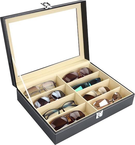 Boîte à Lunettes 8 Compartiments En Velours - Relaxdays