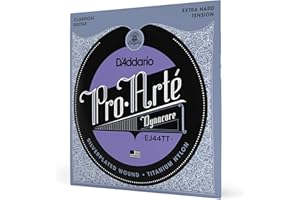 D'Addario Guitar Strings - Pro-Arte Classical Guitar Strings - EJ44TT Dynacore - Silver Plated Wrap, Composite Dynacore, Titanium Nylon Trebles - Extra Hard Tension, 1-Pack