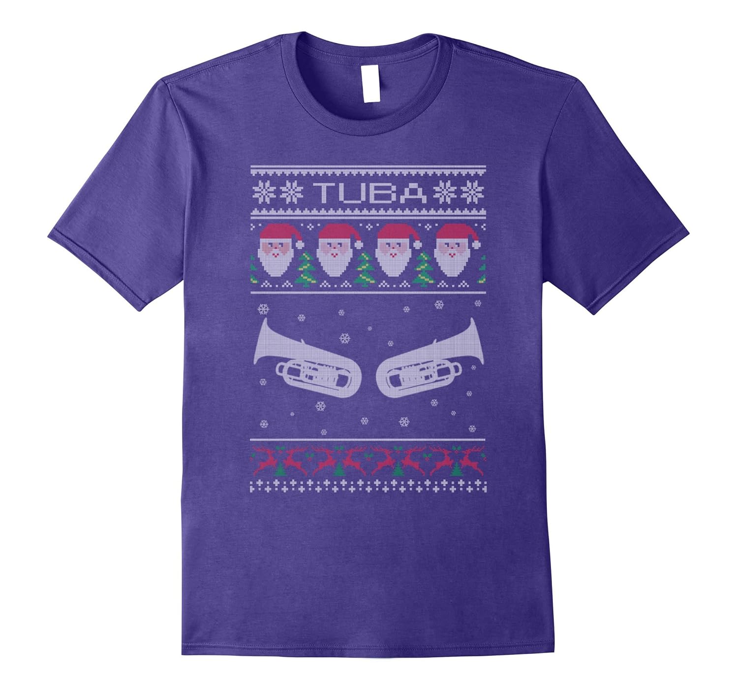 Tuba Christmas Shirt Tuba Lover Ugly Christmas Sweater-Rose