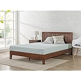 Zinus 12 Inch Deluxe Wood Platform Bed with Headboard/No Box Spring Needed/Wood Slat Support/Antique Espresso Finish, Queen