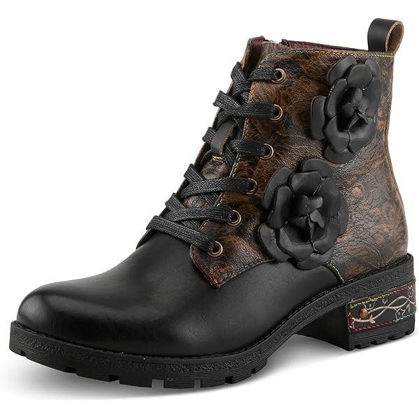 Amazon.com | L'Artiste Haruko Statement Boots Women Leather Floral
