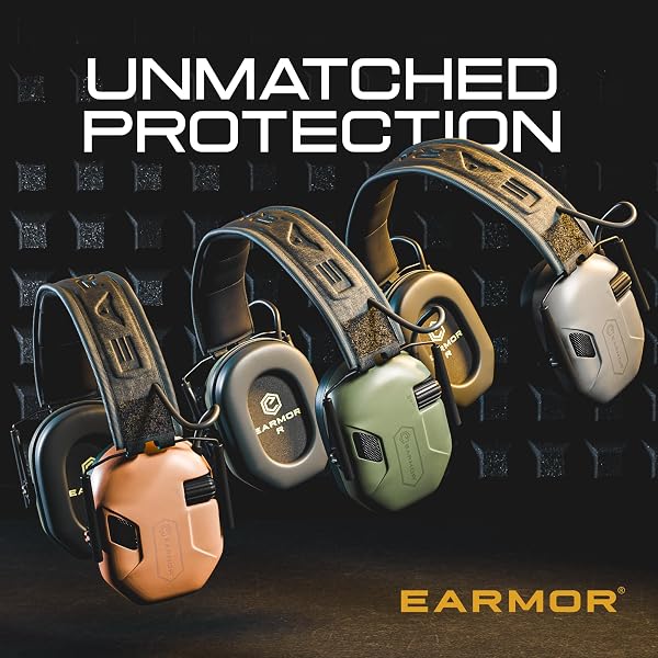 M300A EAR PROTECTION FOR GUN RANGE – SHOOTING EAR MUFFS WITH ERGONOMIC GEL CUSHIONS, IPX5 WATERPROOF GEAR – NOISE BLOCKING & HEARING PROTECTION FOR HUNTING, BROWN