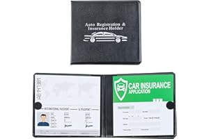 Pacific Mailer Auto Registration and Insurance Card Holder 2 Packs Car Document ID Holder Glove Box Organizer Car Accessories, Black