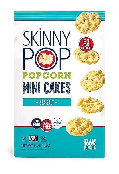 SkinnyPop Mini Popcorn Cakes, Sea Salt 