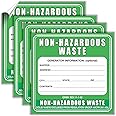 50 Pcs Non Hazardous Waste Stickers Labels - 6" x 6" Large Non Hazard Material Sign Safety Decals for Industrial Chemical Containers Labs Hospitals Drum Trash Can Bin Disposal Bags