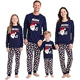 Tphon Christmas Family Pajamas Sets Matching for Christmas Party for Men Women Kids Santa PJS Sleepwear