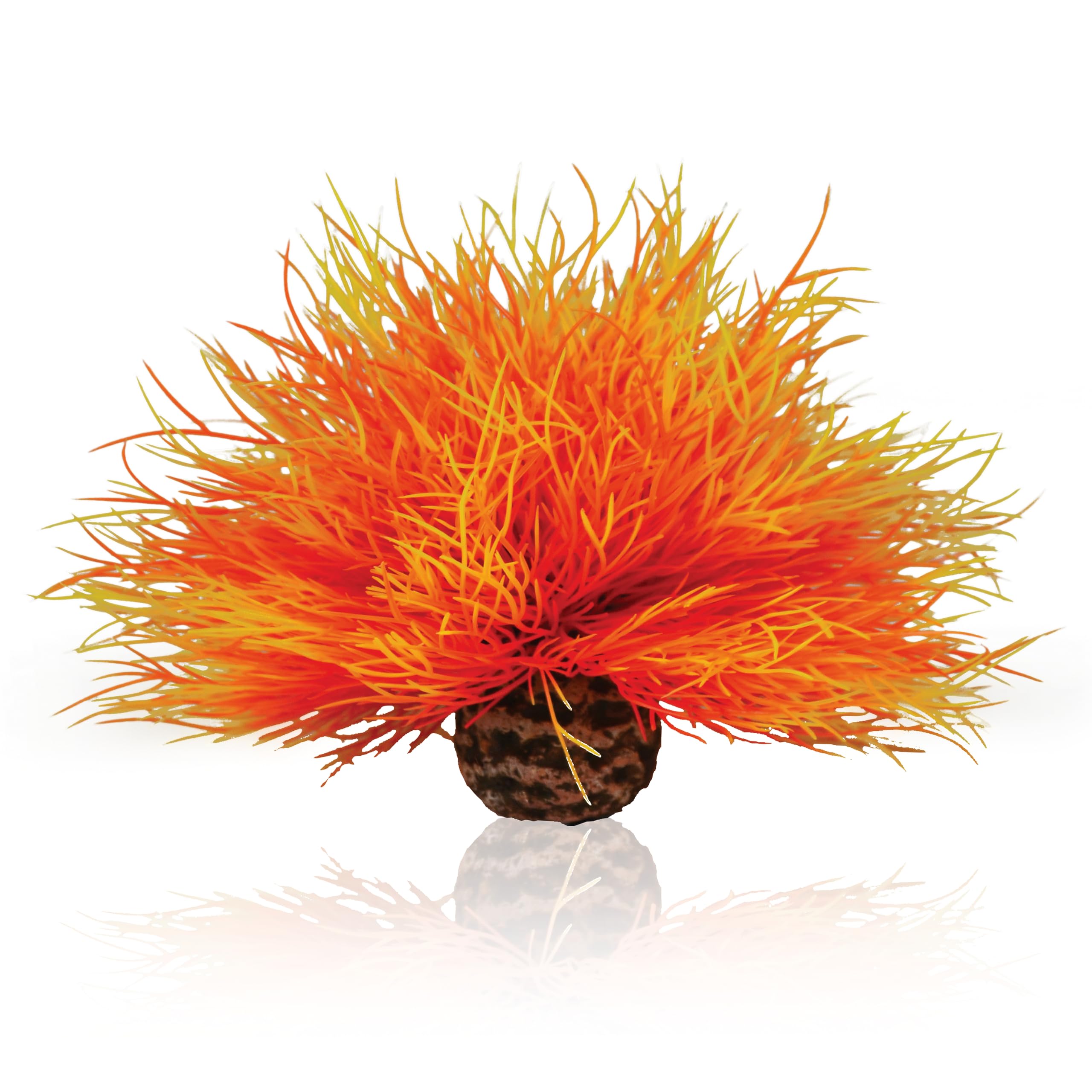 biOrb Fish Tank Decorations, Aquatic Sea Lily Fire Plant With Weighted Ball (1 x Orange Aquarium Plant), Artificial Fish Tank Plants To Add Colour, Natural-Looking Aquarium Decor For Scenic Background