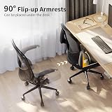 naspaluro Ergonomic Office Chair Swivel Mesh Back with Flip-up Armrests 360° view 6