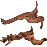 majoywoo Natural Large Driftwood for Aquarium Decor Reptile Decor | Fewer Branches 12.5-18" 2Pcs, Natural Driftwood for Aquascaping and Reptile Decor, Fish Tank Decorations