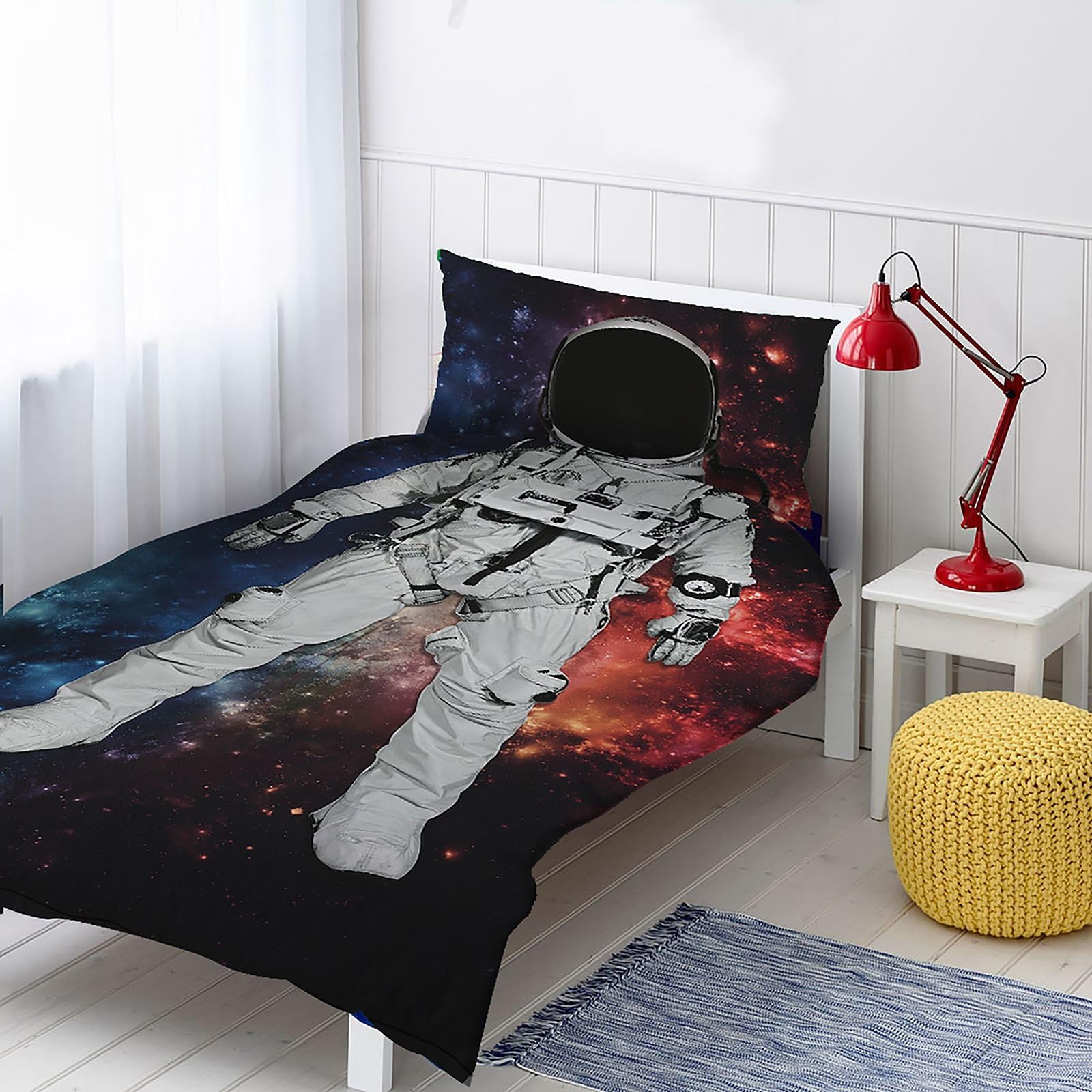 The Gift Scholars Astronaut 2 Piece UK Single/US Twin Sheet Set, 1 x Double Sided Sheet and 1 x Pillowcase