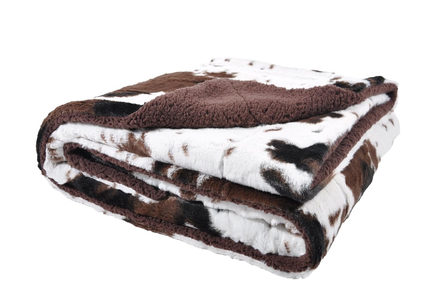 Sleeping Partners Cowhide Print and Sherpa Plush Throw ...