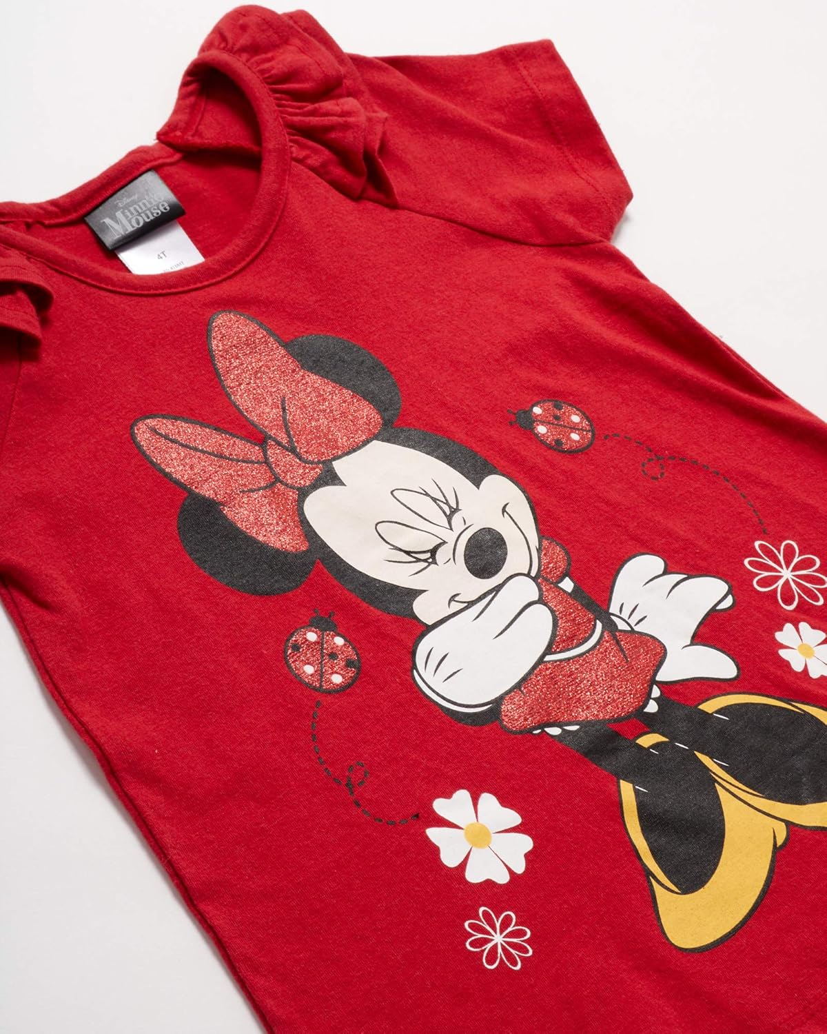 Disney Girls Shirt & Legging Set: Minnie Mouse 2 Piece T-Shirt & Pant Set (Newborn/Infant/Toddler), Size 12 Months, Red/Grey Minnie: Clothing