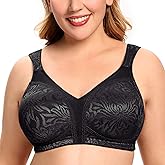 HANSCA Plus Size Full Figure Minimizer Bras Wire Free Non-Padded Unlined Bra Support for Large Busted Women