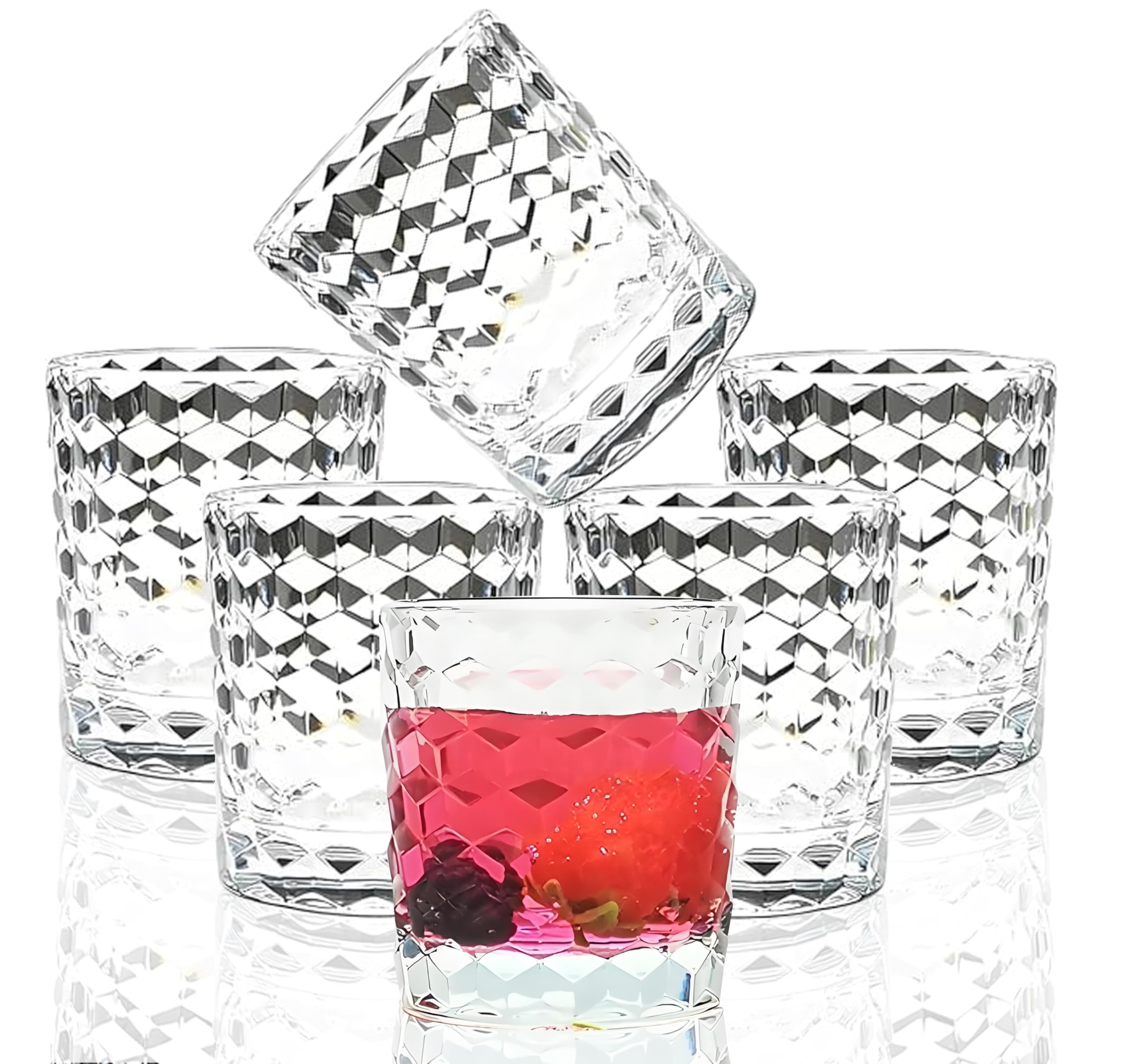 VEILEDGEM [Look Like Glass] 250ml 6-Piece Premium Unbreakable Drinking Glasses Plastic Tumblers Dishwasher Safe BPA Free Small Acrylic Juice Glasses for Kids Plastic Water Glasses (Clear)