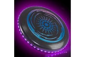 Toysery LED Light Up Fresbee - Glow in The Dark Fresbee for Kids and Adults, Flying Disc Adventure for Day and Night - Easy to Use Ideal for Camping Game