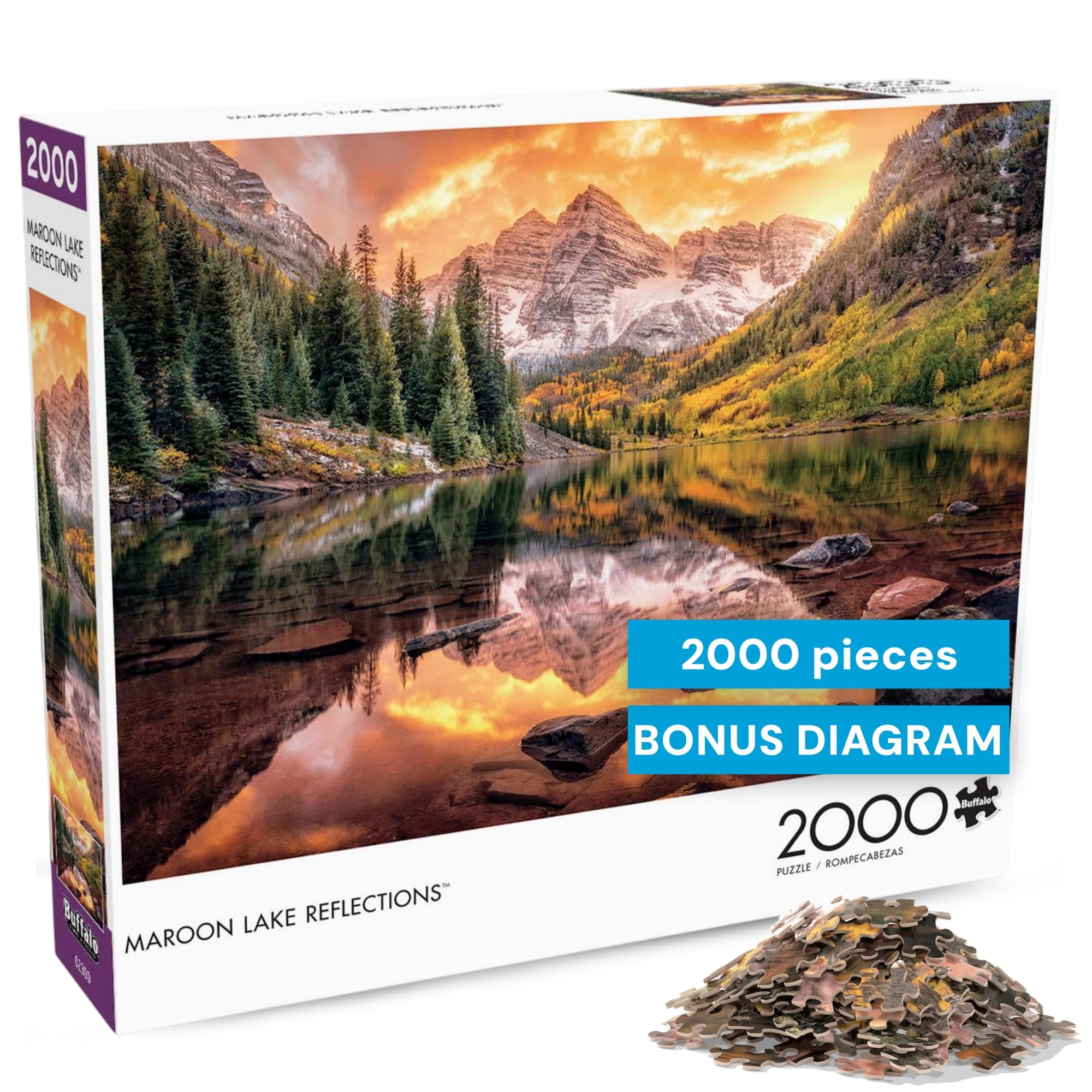 Buffalo Games - Maroon Lake Reflection - 2000 Piece Jigsaw Puzzle