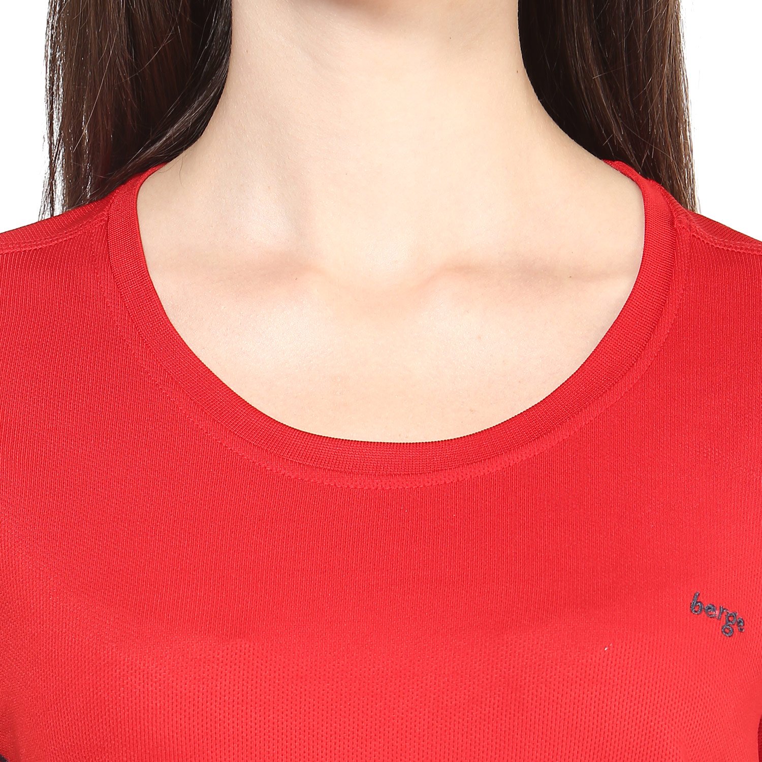 berge women's instadry round neck red tee
