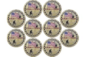 AtSKnSK US Military Challenge Coin Veteran Coin - Stand for The Flag, Kneel for The Fallen Pack of 10