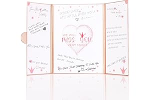 LYNYUN Farewell Guest Book, Farewell Gifts for Coworkers Women, Rose Gold We Will Miss You Signature Board, Happy Retirement Party Decorations, Going Away, Goodbye Cards for Coworker Leaving