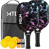 Pickleball Paddles, USAPA Approved Fiberglass Surface Pickleball Set with Pickleball Rackets, Pickleball Paddles Set for Men Women