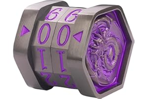 UONUOT Metal MTG Life Counter, Life Counter MTG, Magic Life Counter Gift Box Packaging Suitable for Board Games, Card Games, Compatible with MTGs and TTRPG(Black Nickel_Purple)