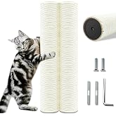 SIYIPURR Cat Scratching Post Replacement Pole, 2 PCS 15.7in Cat Tree Replacement Post, Natural Sisal Cat Tree Replacement Parts with M8 Screws, Cat Scratch Post for Refurbishment (15.7in/40cm)