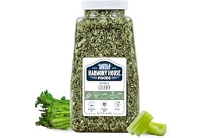 Harmony House Dehydrated Celery, Crosscut – Dried Vegetables For Cooking, Camping, Emergency Supply and More (8 oz, Jar)