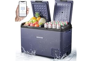 BODEGACOOLER 12 Volt Car Refrigerator, 79QT(75L) IPX4 Waterproof Electric Cooler, RV Car Fridge Dual Zone APP Control with 12/24V DC 110-240V AC, -4℉~68℉, Portable Freezer for Truck RV Camping, Travel