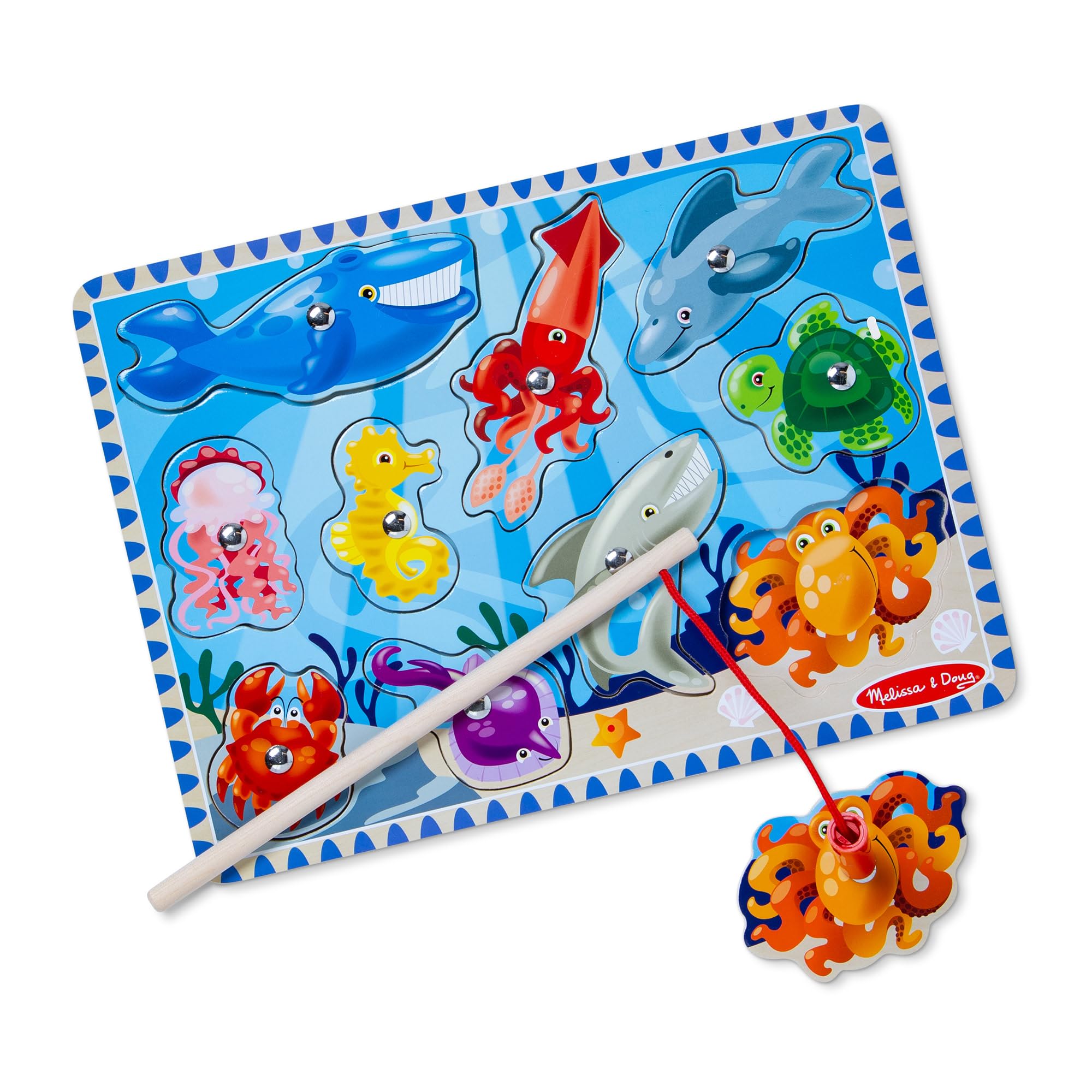Melissa & Doug Magnetic Wooden Fishing Game | Toys for Kids, Set for Toddlers with Sea Creatures | Age 3-5