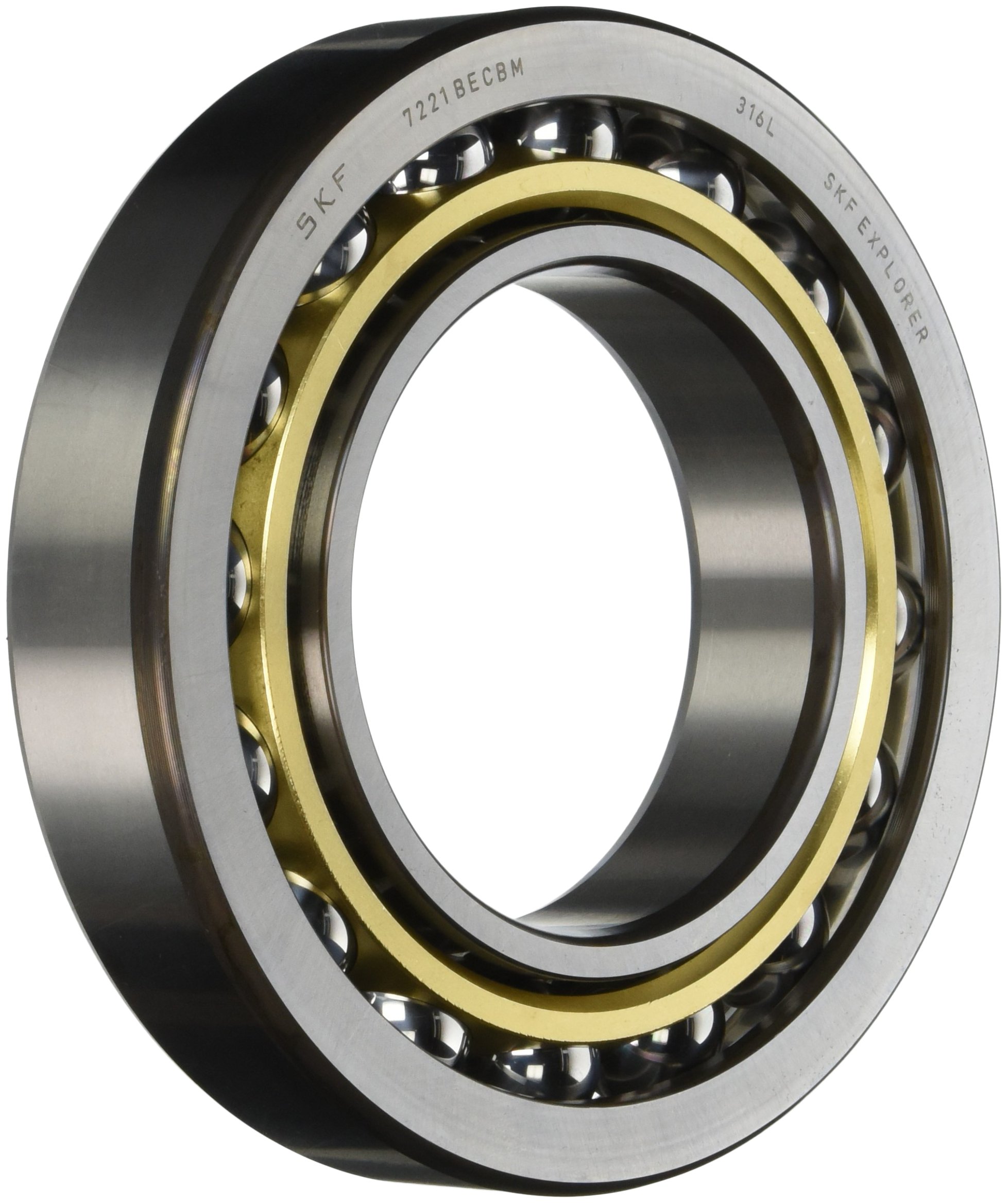 SKF 7221 BECBM Angular Contact Radial Ball Bearing, steel